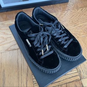 Fenty Puma Rihana creeper shoes black velvet size 7.5